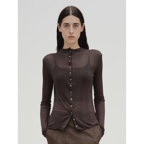 TIF HIGH-NECK RIBBED CARDIGAN_4COLORS