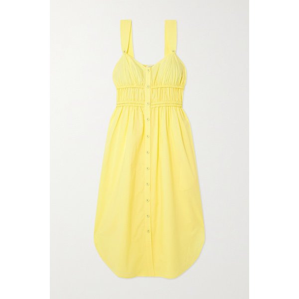 오로톤 Gathered Cotton Midi Dress 파스텔 옐로 25185454456261421