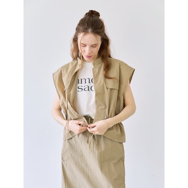 바스락 집업 아노락 스커트 세트