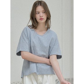 Small Dot Cap Sleeve T-shirt - BLUE