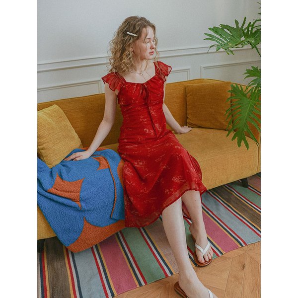 LB_Flutter sleeve floral dress_RED