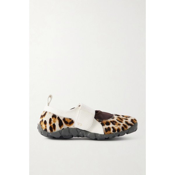 쥬얼 가죽 트리밍 레오파드 프린트 카프 헤어 메리 제인 스니커즈 46376663162975279