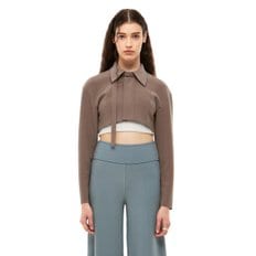 Piper Stitched Crop Shirt_Oak