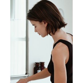 실버 925 리버서블 모이사나이트 미니 원터치 귀걸이 LSE107