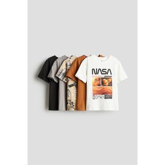 H&M 저지 티셔츠 5피스 세트 화이트/NASA 1134868012