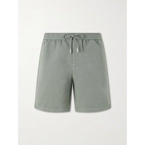 미스터 피 코튼 리넨 블렌드 트윌 드로우스트링 스트레이트 레그 쇼츠 46376663163004270