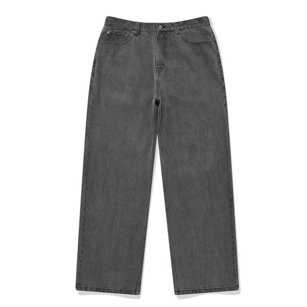 SP WIDE BIO WASHED DENIM PANTS-GRAY BLUE