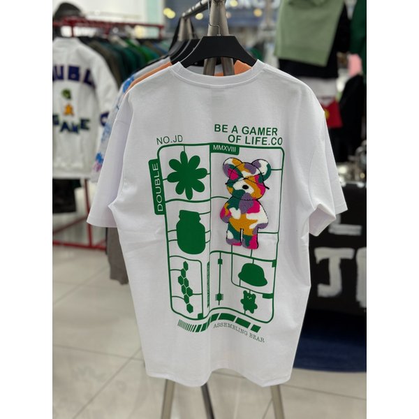 [여주점] 부클곰돌이, 반팔티셔츠,남여공용 ,화이트JGET10201