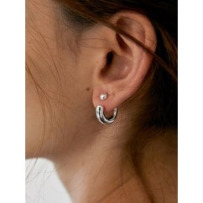 curve earring - silver