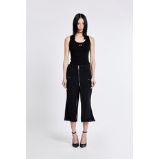 Irregular Logo embroidery Sleeveless - Black(woman)