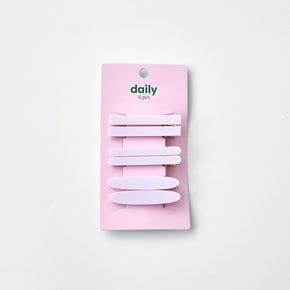 컬러풀 집게 헤어핀 세트 라벤더 6p