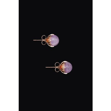 8mm 라벤더자수정 Lavender Amethyst Earrings  [옵션 - 귀찌]