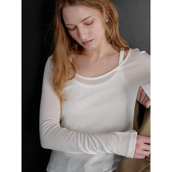 DEEP ROUND SLIM LONG T-SHIRT_N6STS0421