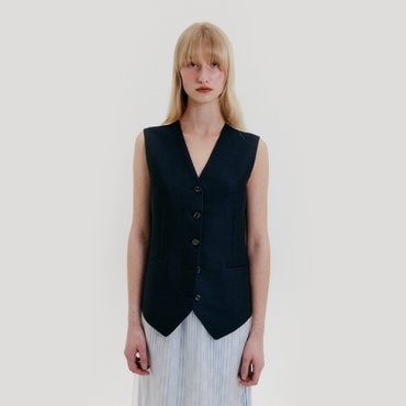 EENK Buttoned Vest - Navy