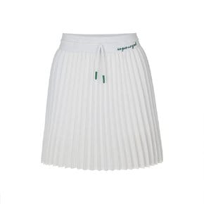 DRAWCORD PLEATED SKIRT W/INNER PANTS_White