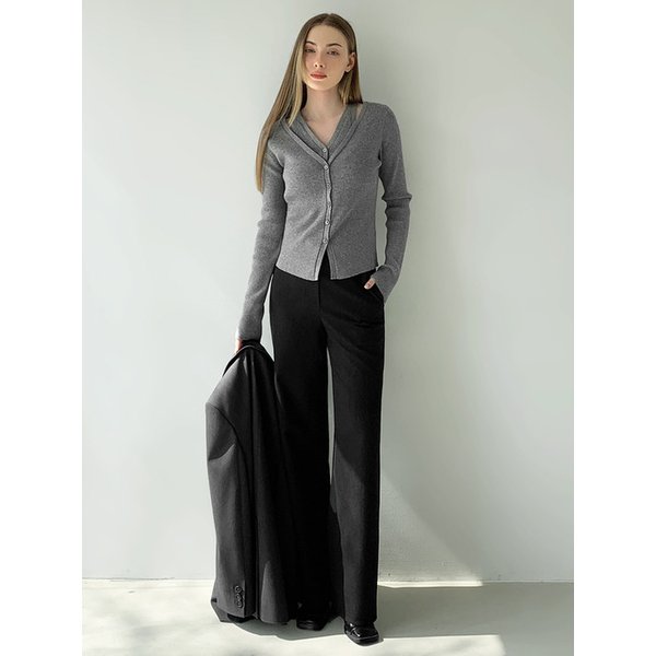 헤링본 세미 와이드 밴딩 팬츠 VB5XSLM101Z