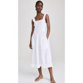 4954917 GANNI Cotton Poplin Midi Strap Smock Dress