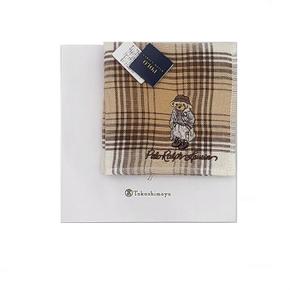 랄프로렌 곰돌이자수 체크 타월손수건 bear-12