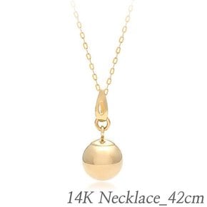 14K GOLD 정품 심플 데일리 볼 펜던트 체인 금 목걸이 42cm