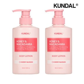 쿤달 허니 앤 마카다미아 퓨어 바디로션 체리블라썸 500ml x2개