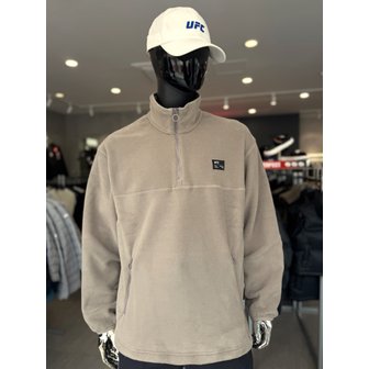 UFC SPORT [여주점] UFC 폴라텍 오버핏 하프집업 맨투맨 애쉬카키 U2SWV3105