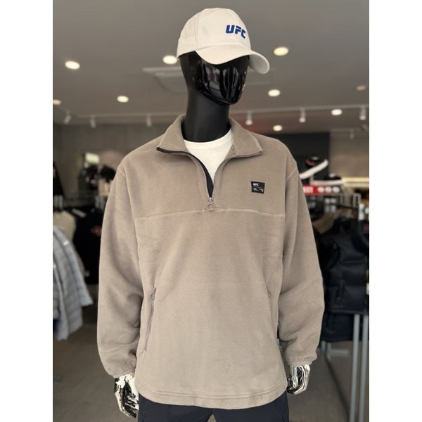 [여주점] UFC 폴라텍 오버핏 하프집업 맨투맨 애쉬카키 U2SWV3105