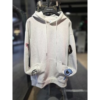 더블제이디 [시흥점] 남여공용 심볼부클자수 세미오버핏 후드(백멜란지)/JHET30103LG