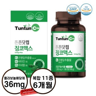 튼튼닷컴 징코맥스 (6개월분) 플라보놀배당체 36 mg / 복합 11종 건강기능식품