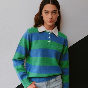 STRIPE PK KNIT GREEN