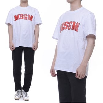 MSGM [엠에스지엠] 남성 COLLEGE 로고 반팔티 (2840MM86_207098_01_20S)