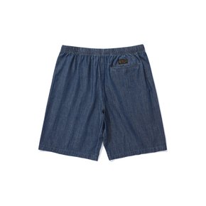 SL-LABEL BELTED DENIM SHORTS PANTS 미드나잇데님