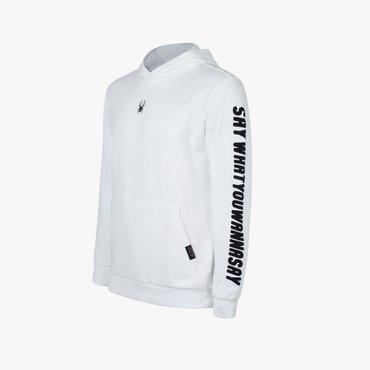 스파이더 [스파이더 본사] 공용 SWUWS 슬리브 자수 후드 티셔츠 SPIFCNHD341UWHT