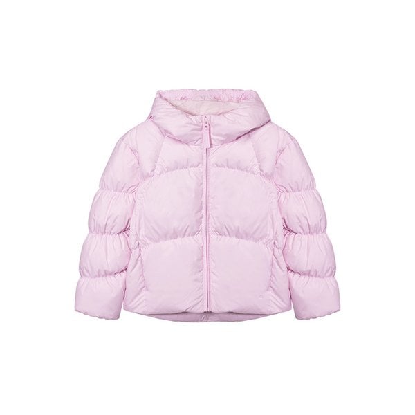 KIDS W 글램 셔링 후드 다운 Baby Pink