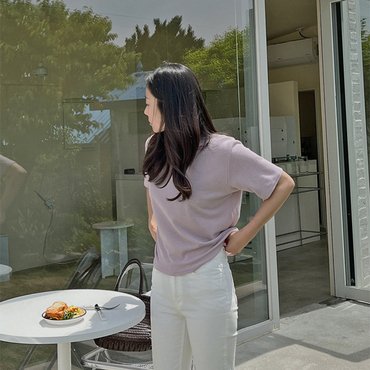 핫핑 원더링_반크롭반팔ver 무지 라운드티셔츠 H_TS3541