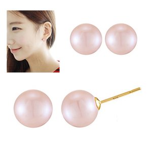 [NeeGee] 14K GOLD 스와로브스키진주 이어링_핑크6mm