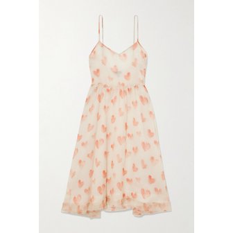 알13 알써틴 러플 프린트 실크 시폰 미니 원피스 46376663162988594