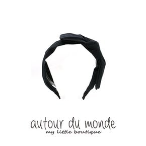 layered ribbon hairband (navy)