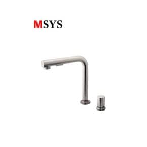 MSYS 엠시스 국산 주방수전 대붙이 입수전 TMF-500 ㄱ자 씽크대수전 무광 니켈 투홀