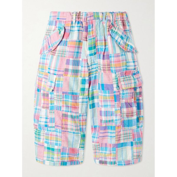 빔스 비치 스트레이트 레그 패치워크 체크 코튼 카고 쇼츠 46376663162982583