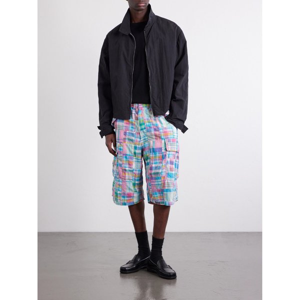 빔스 비치 스트레이트 레그 패치워크 체크 코튼 카고 쇼츠 46376663162982583
