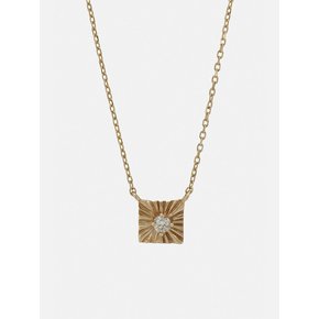 14k cognac diamond shining square necklace