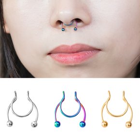 코 가짜 피어싱 링 페이크 코찌 립 스테인레스 코걸이 패션 코링 스틸 큐빅 써지컬 입찌 클립