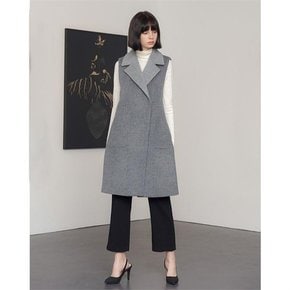 HIDDEN BUTTON SLEEVELESS WOOLEN VEST[A]