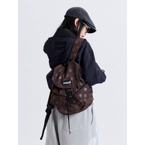 POLKA DOT FLAP BACKPACK BROWN