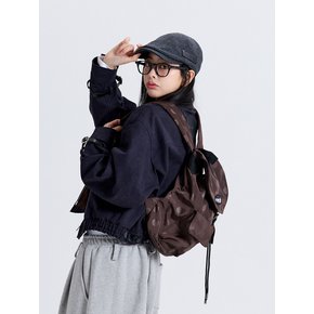 POLKA DOT FLAP BACKPACK BROWN