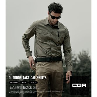 테슬라 CQR 남성 스판 플랩 포켓 긴팔 셔츠 CQ-TOS422
