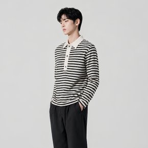 남성 스트라이프 니트 카라티셔츠 CXS26FKKT903 IVY