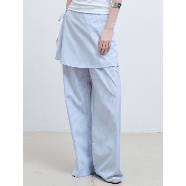 STRIPE APRON PANTS_SKY BLUE