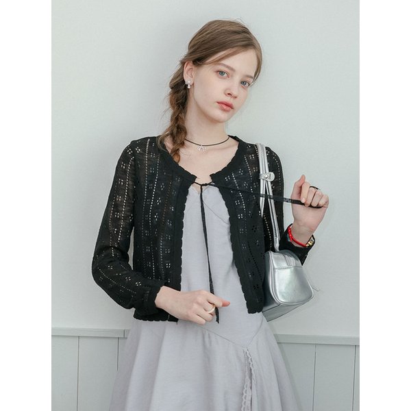 DD_Soft ribbon eyelet cardigan_3color