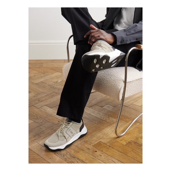 Shadow Leather-Trimmed Mesh Sneakers 뉴트럴 29419655931519039